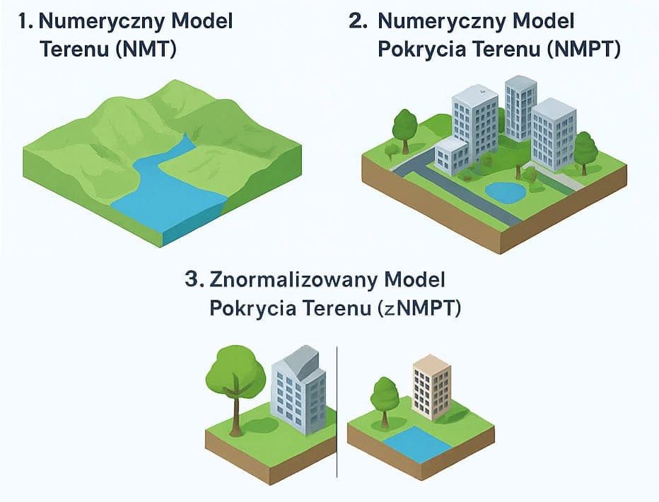 porównanie modeli pokrycia terenu