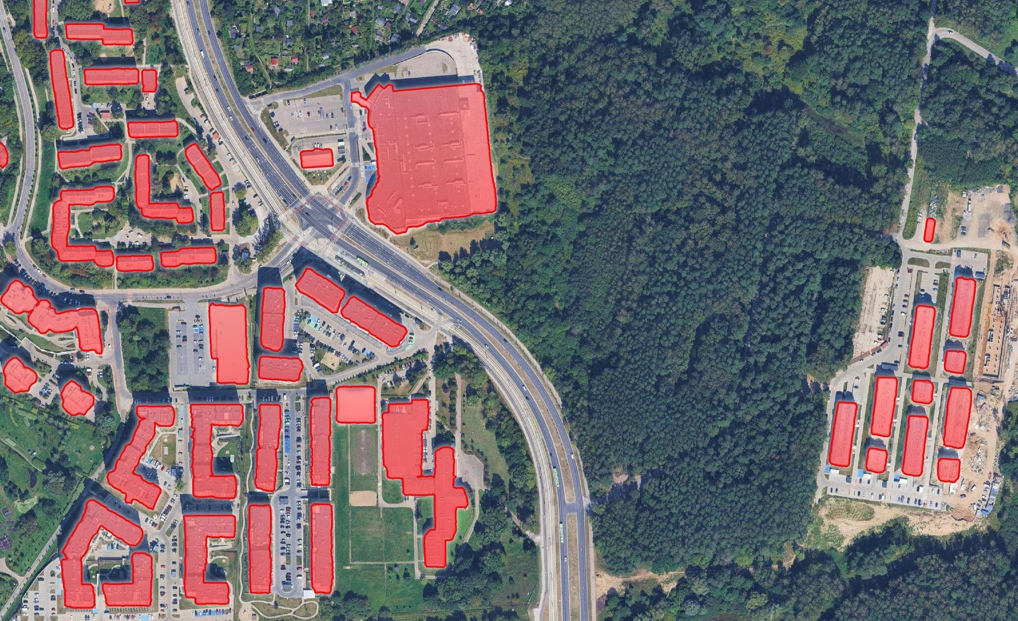 wykrywanie budynków przez ai